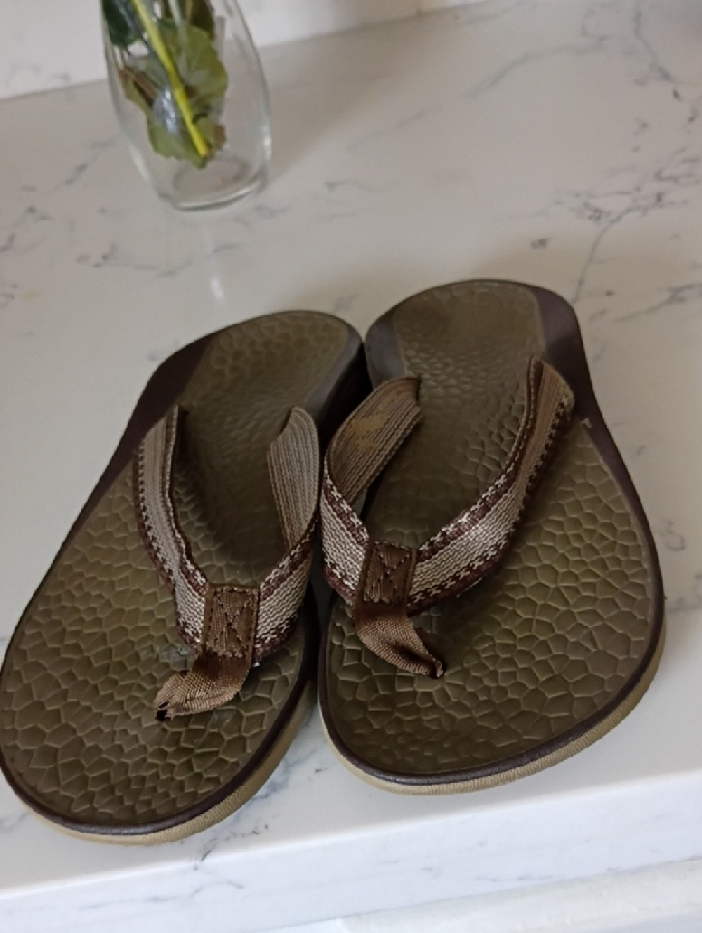 Chaco Brown Strapped Flip Flops